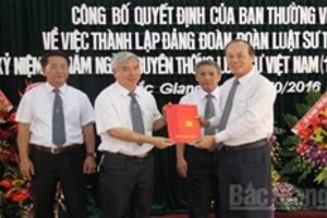 Thành lập Đảng đoàn Đoàn Luật sư tỉnh Bắc Giang