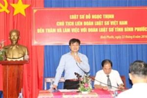Chủ tịch Liên đoàn Luật sư Việt Nam và đại diện Dự án JICA tại Việt Nam thăm và làm việc tại tỉnh Bình Phước