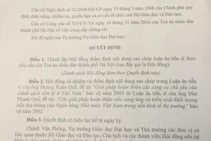 Điều khôi hài trong quyết định của Thứ trưởng Bùi Văn Ga
