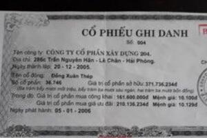 Ly kỳ vụ ông Đồng Xuân Thép kiện Công ty Xây dựng 204 đòi cổ tức