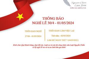 THÔNG BÁO NGHỈ LỄ 30/4 VÀ 01/5