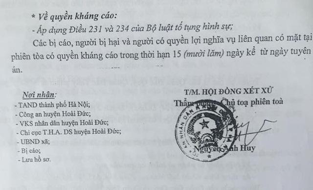 Bản án tuyên phạt 2 mức án tù 5 năm và 5 năm 6 tháng với hai anh em ruột Quý, Thuý sau 14 năm khởi tố.